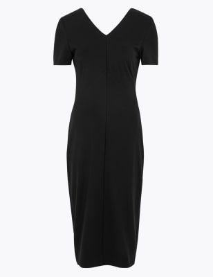 m&s navy midi dress