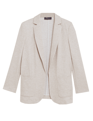 

Womens M&S Collection Jersey Single Breasted Blazer - Oatmeal, Oatmeal