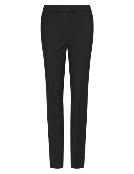 Wool Rich Flat Front Tapered Leg Trousers | M&S Collection | M&S