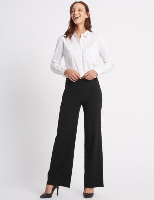 Felted Jersey Wide Leg Pant in Black Made in 100% Japanese Wool – KAL RIEMAN