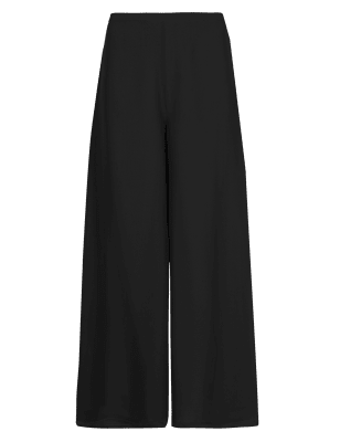 m&s wide leg elasticated waist trousers
