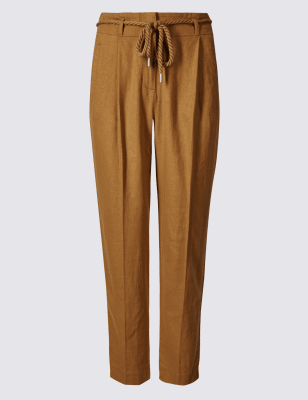 tapered linen trousers