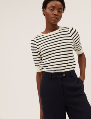 

Womens M&S Collection Krepp-Hose mit weitem Bein - Midnight Navy, Midnight Navy