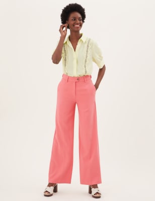 Crepe Wide Leg Trousers