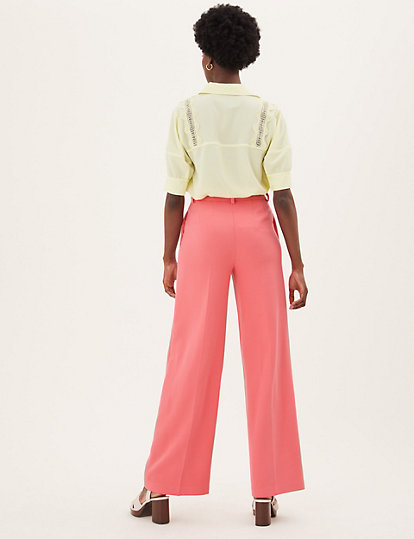 Crepe Wide Leg Trousers