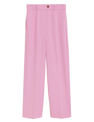 

Womens M&S Collection Crepe Wide Leg Trousers - Soft Magenta, Soft Magenta