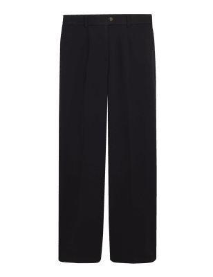 

Womens M&S Collection Crepe Wide Leg Trousers - Black, Black