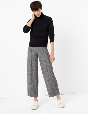 Pantalon large &agrave; carreaux