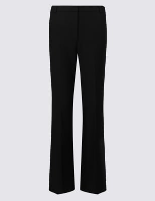 black and white flared trousers
