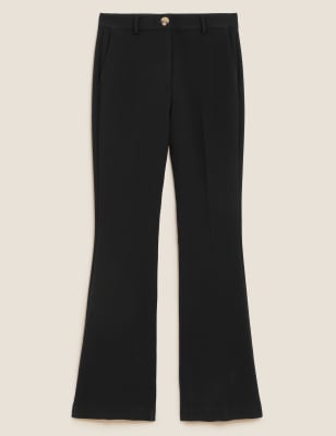 black wide leg work trousers