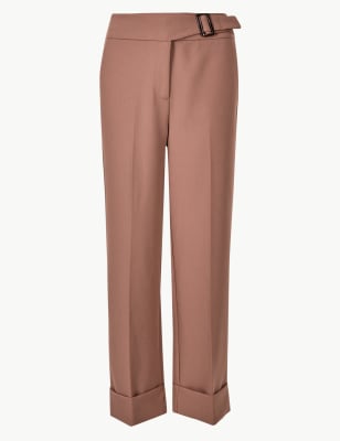 Wide Leg Ankle Grazer Trousers | M&S Collection | M&S