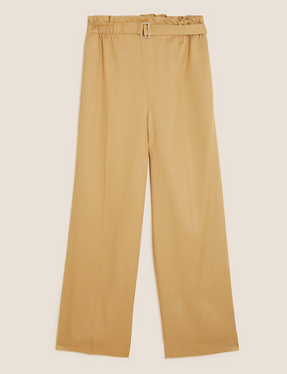 Pure Tencel™ Belted Wide Leg Trousers