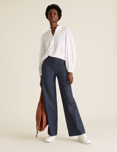 Marks and spencer casual trousers discount