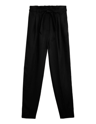 

Womens M&S Collection Schmal zulaufende Utility-Hose aus reinem Tencel™ - Black, Black