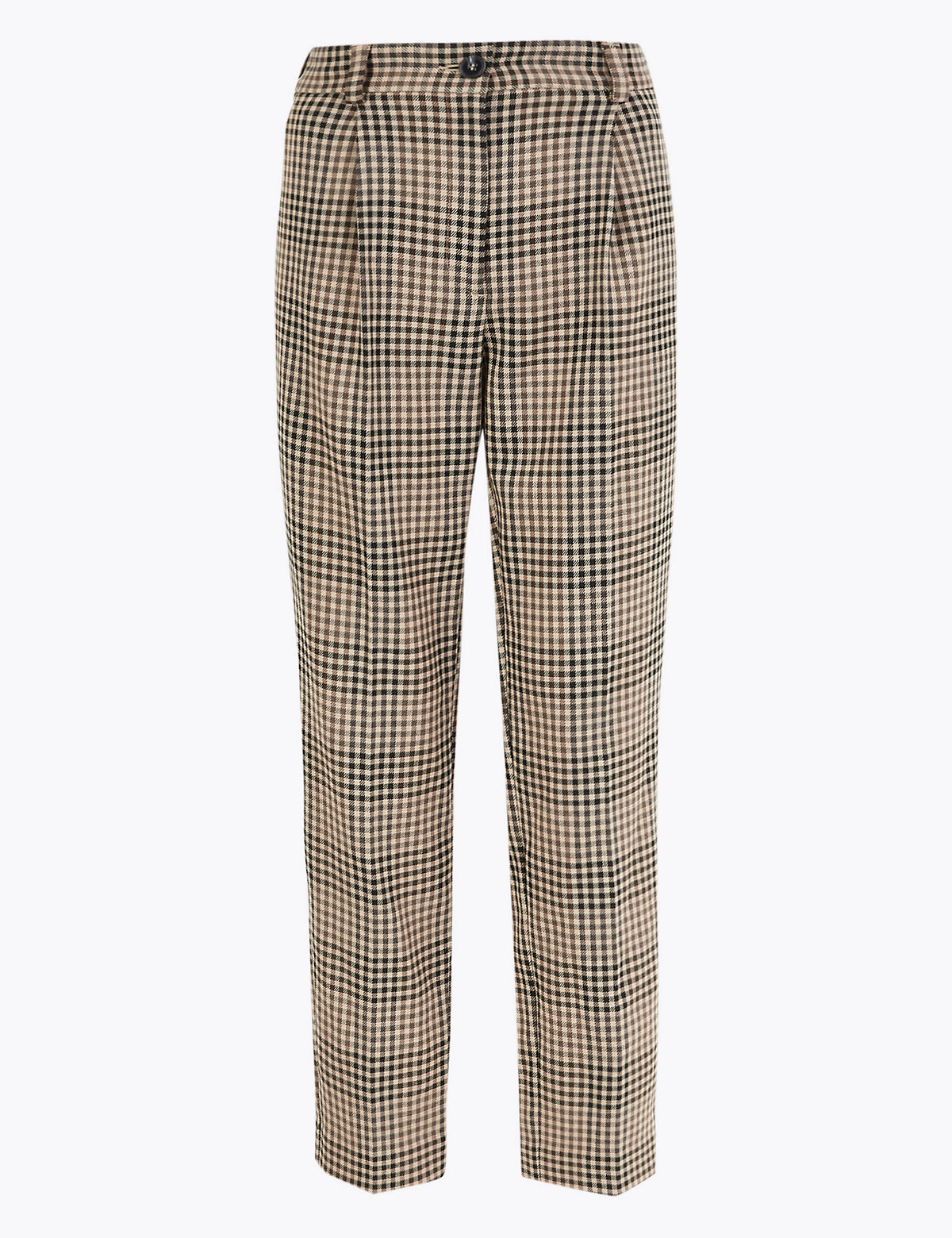 Checked Tapered Ankle Grazer Trousers