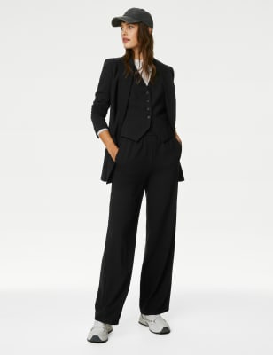 Woven Elasticated Waist Wide Leg Trousers - CZ