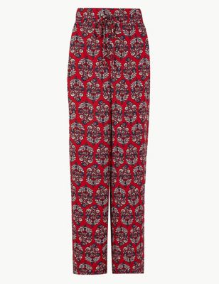 Floral Print Wide Leg High Waist Trousers | M&S Collection | M&S