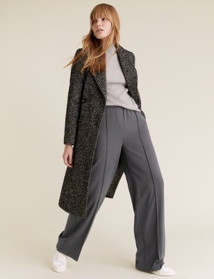 

Womens M&S Collection Wide Leg Trousers - Berry, Berry