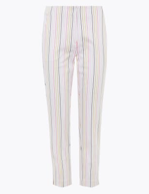 multi coloured striped trousers