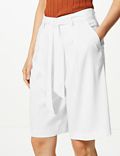 Belted High Waist Tailored Shorts