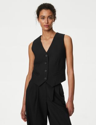 

Womens M&S Collection Tailored Single Breasted Waistcoat - Black, Black