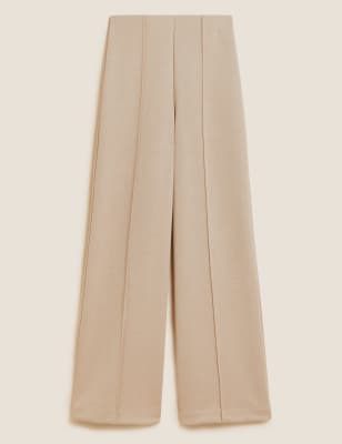 

Womens M&S Collection Jersey Textured Wide Leg Trousers - Sand, Sand