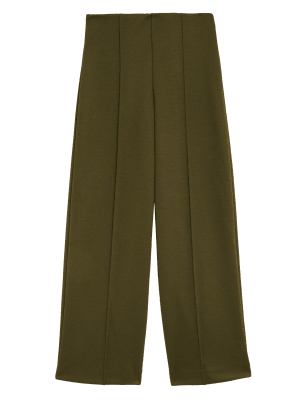 

M&S Collection Pantalón de pata ancha de punto texturizadoWomens - Dark Khaki, Dark Khaki