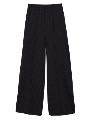 

Womens M&S Collection Jersey-Hose mit weitem Bein und Nadelpunktmuster - Black Mix, Black Mix