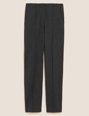 

Womens M&S Collection Jersey Straight Leg Trousers - Charcoal, Charcoal