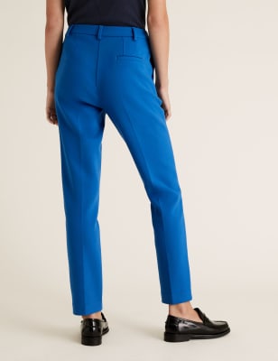 blue ankle grazer trousers