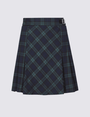 marks and spencer checked skirt