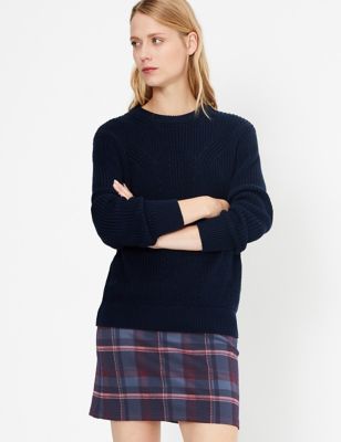 Jersey Checked Pencil Mini Skirt | M&S Collection | M&S