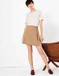 Pleat Front Mini Skirt
