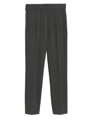 

Womens M&S Collection Jersey Houndstooth Slim Fit Trousers - Charcoal Mix, Charcoal Mix