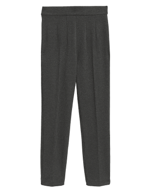 

Womens M&S Collection Jersey Houndstooth Slim Fit Trousers - Charcoal Mix, Charcoal Mix