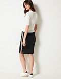 Jersey Side Stripe Slit Skirt