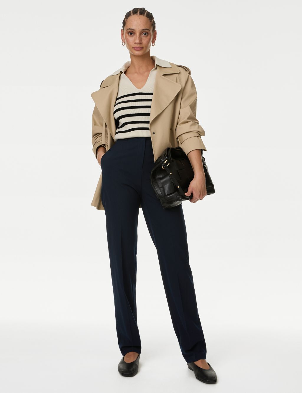 Straight Leg Trousers with Stretch image 1