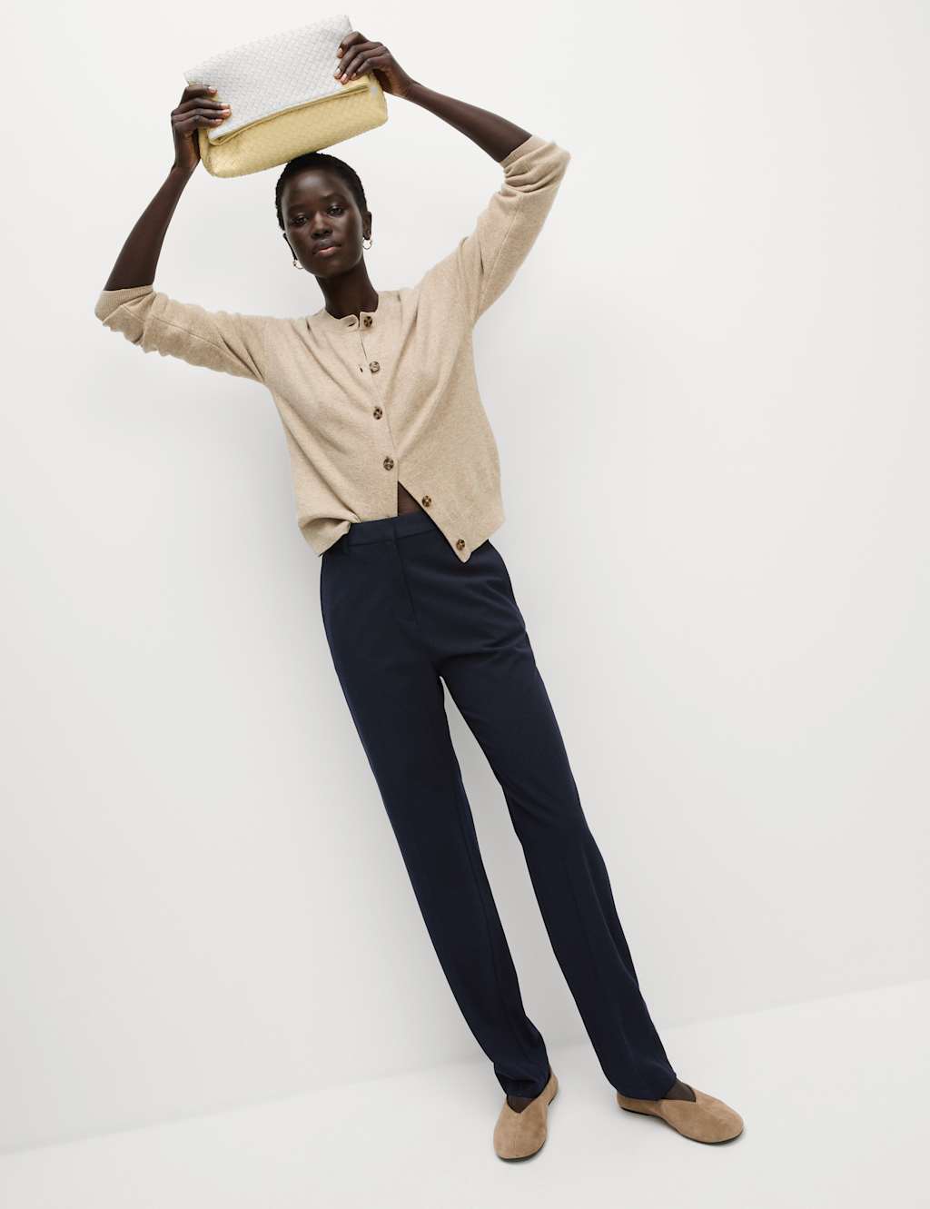 Straight Leg Trousers with Stretch image 1