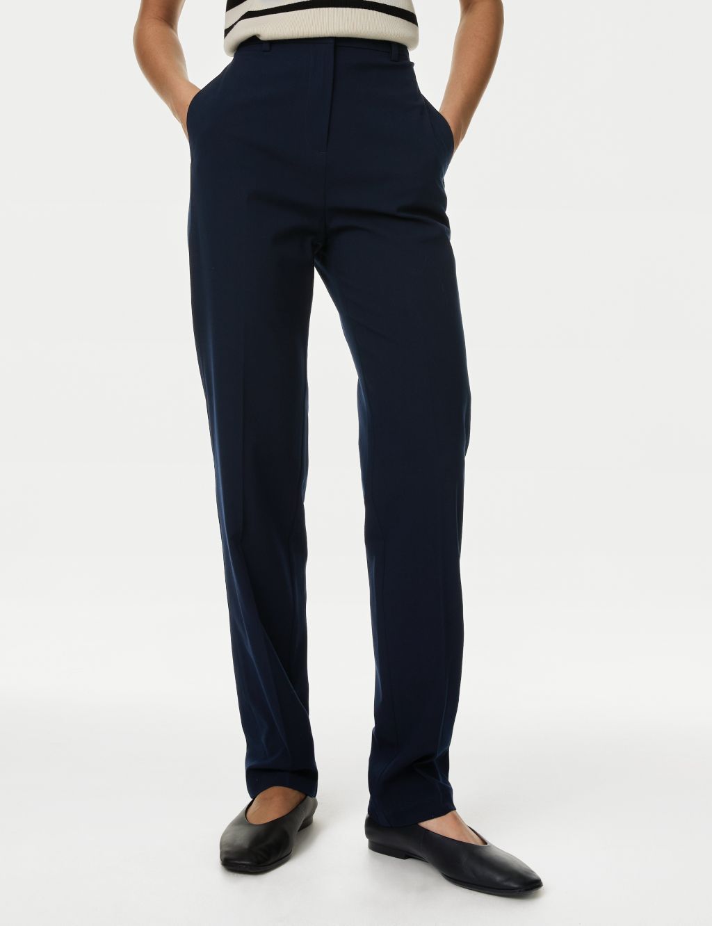 Straight Leg Trousers with Stretch image 4