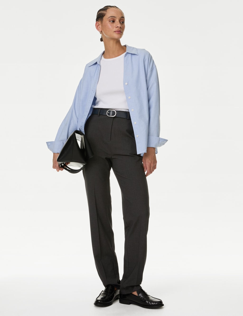 Straight Leg Trousers with Stretch image 1