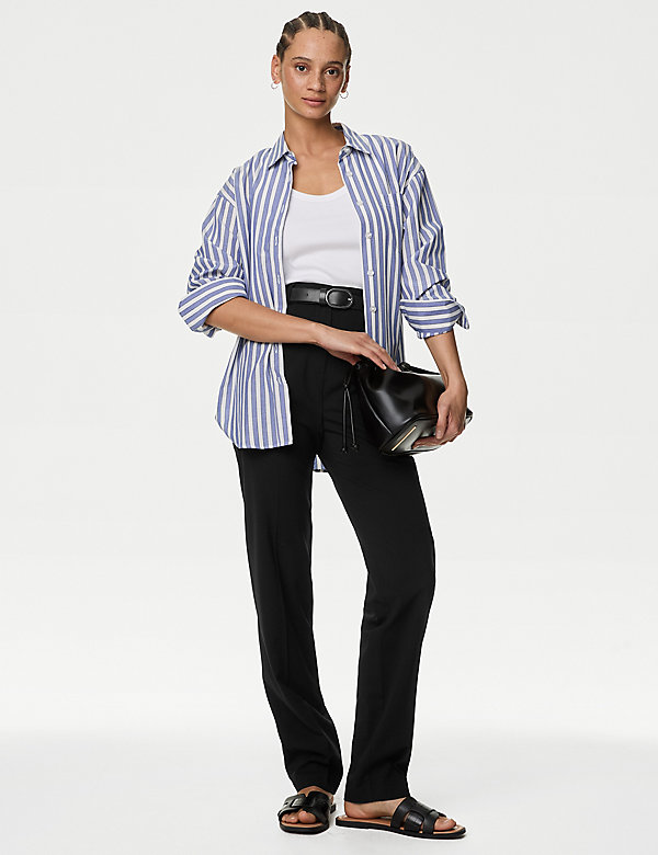 Straight Leg Trousers with Stretch - SA