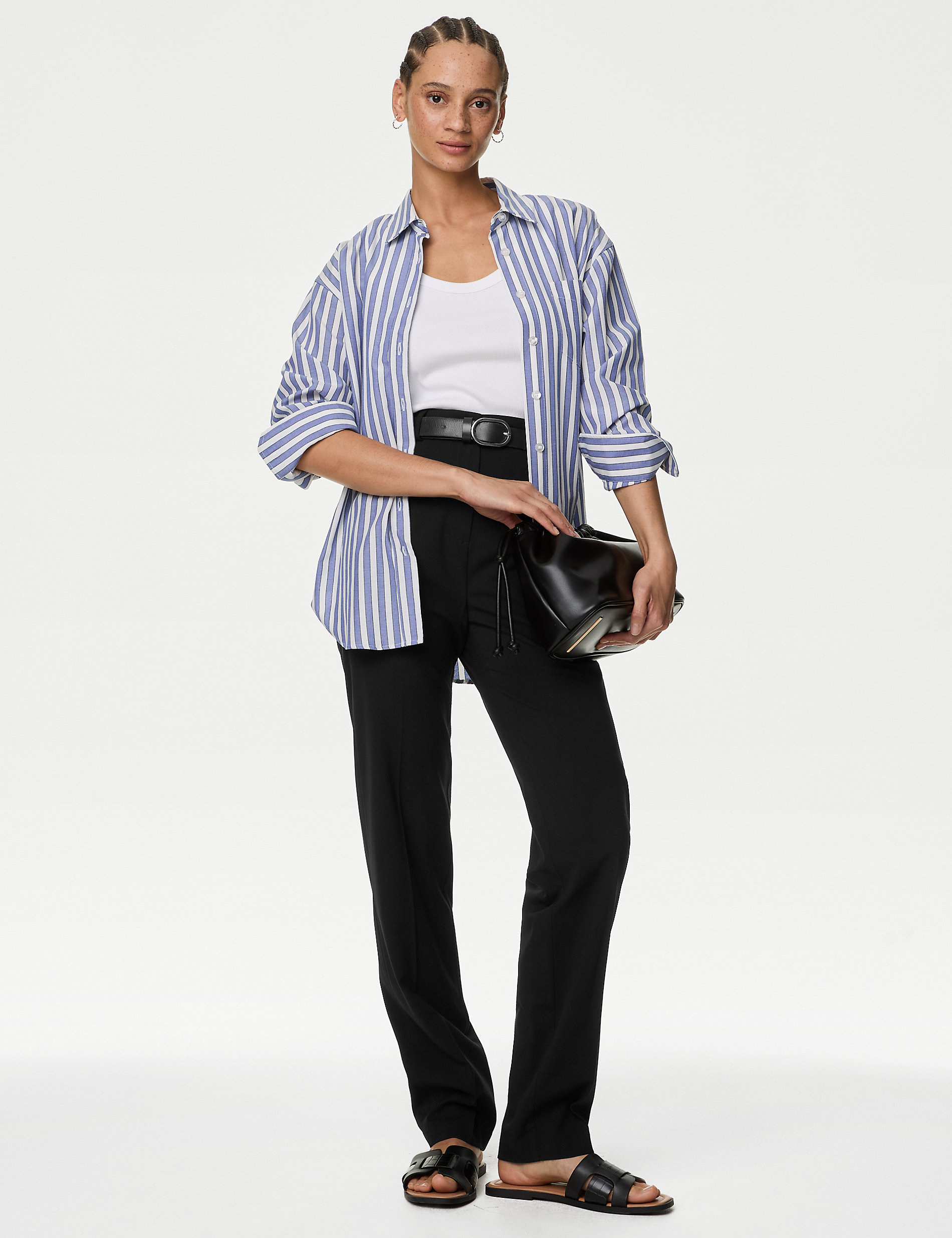 Straight Leg Trousers with Stretch