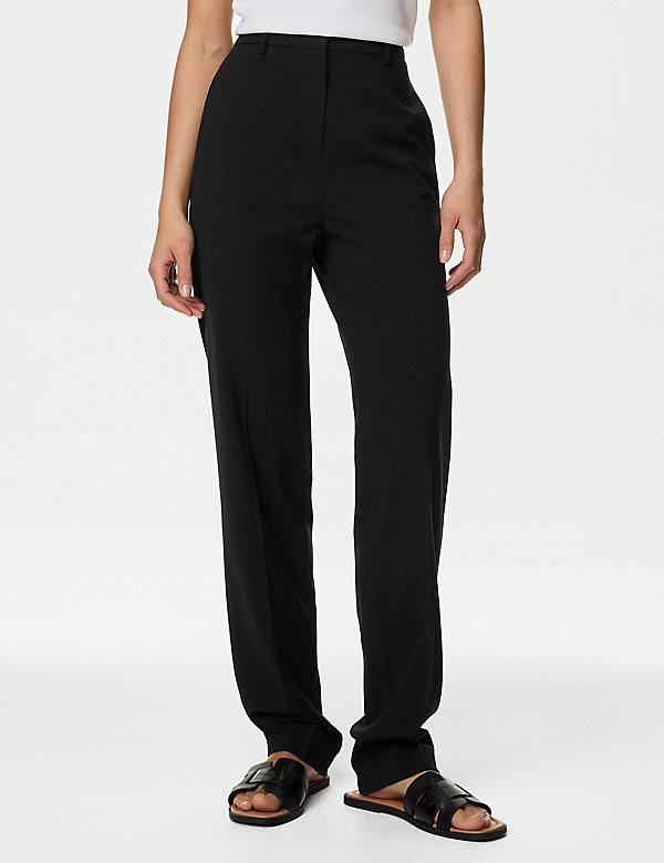 Straight Leg Trousers with Stretch - NO