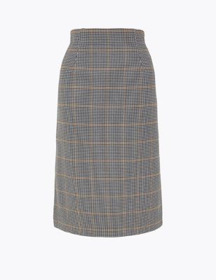 Checked Tailored Pencil Skirt | M&S Collection | M&S