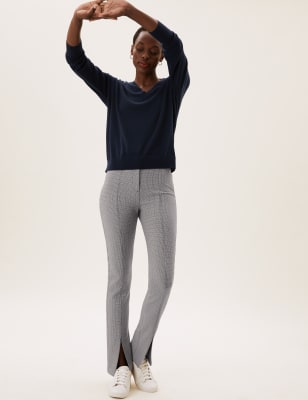 Betabrand: Gray-Herringbone Dress Pant Yoga Pants!