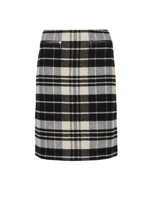 Tartan Check Mini Skirt with Wool | M&S Collection | M&S