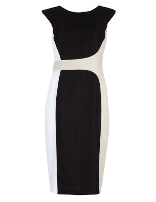 m&s linen blend shift dress