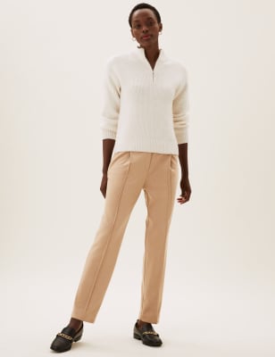 

Womens M&S Collection Jersey Tapered Ankle Grazer Trousers - Spice, Spice