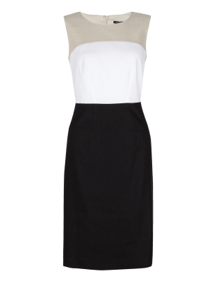 m&s linen blend shift dress