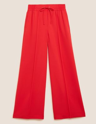 Crepe Drawstring Wide Leg Trousers | M&S Collection | M&S